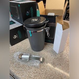 Gray Coffee Canister with Scoop
